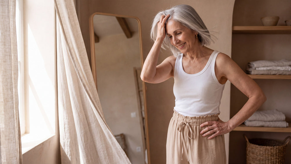 Pantalón Marta con cintura elástica, ejemplo de la guía de tallas
