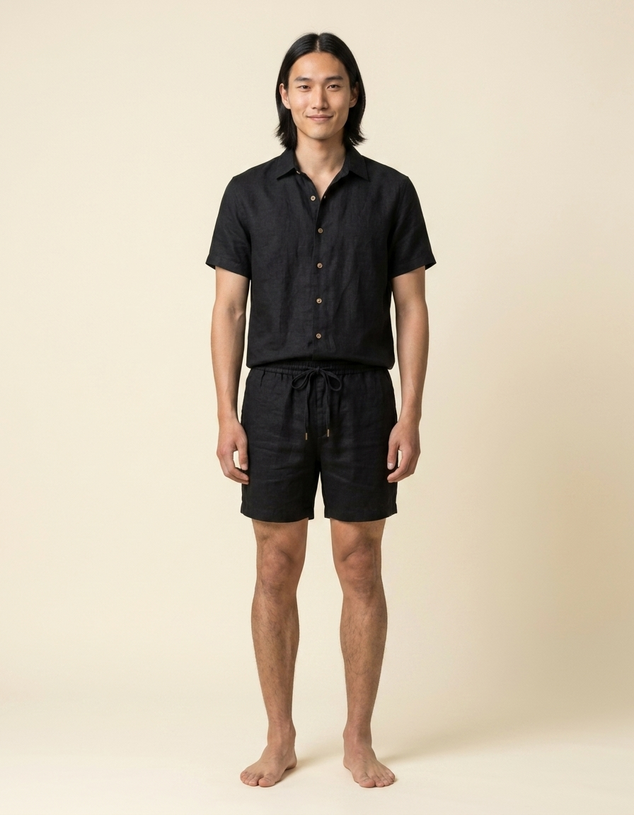 Dante | Conjunto de verano de dos piezas para hombre - Negro