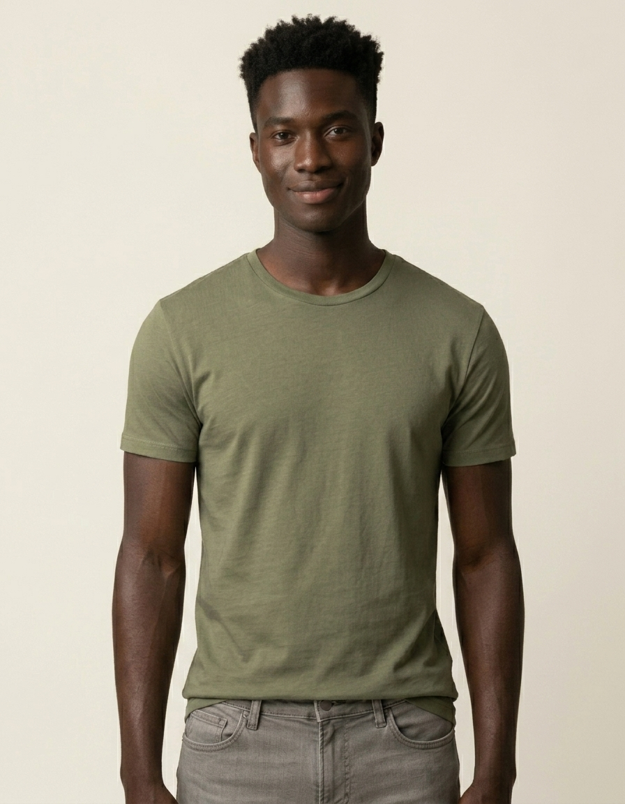 Mateo | Camiseta básica de algodón para hombre - Verde