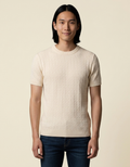 Luca | Camiseta de punto texturizado para hombre - Beige