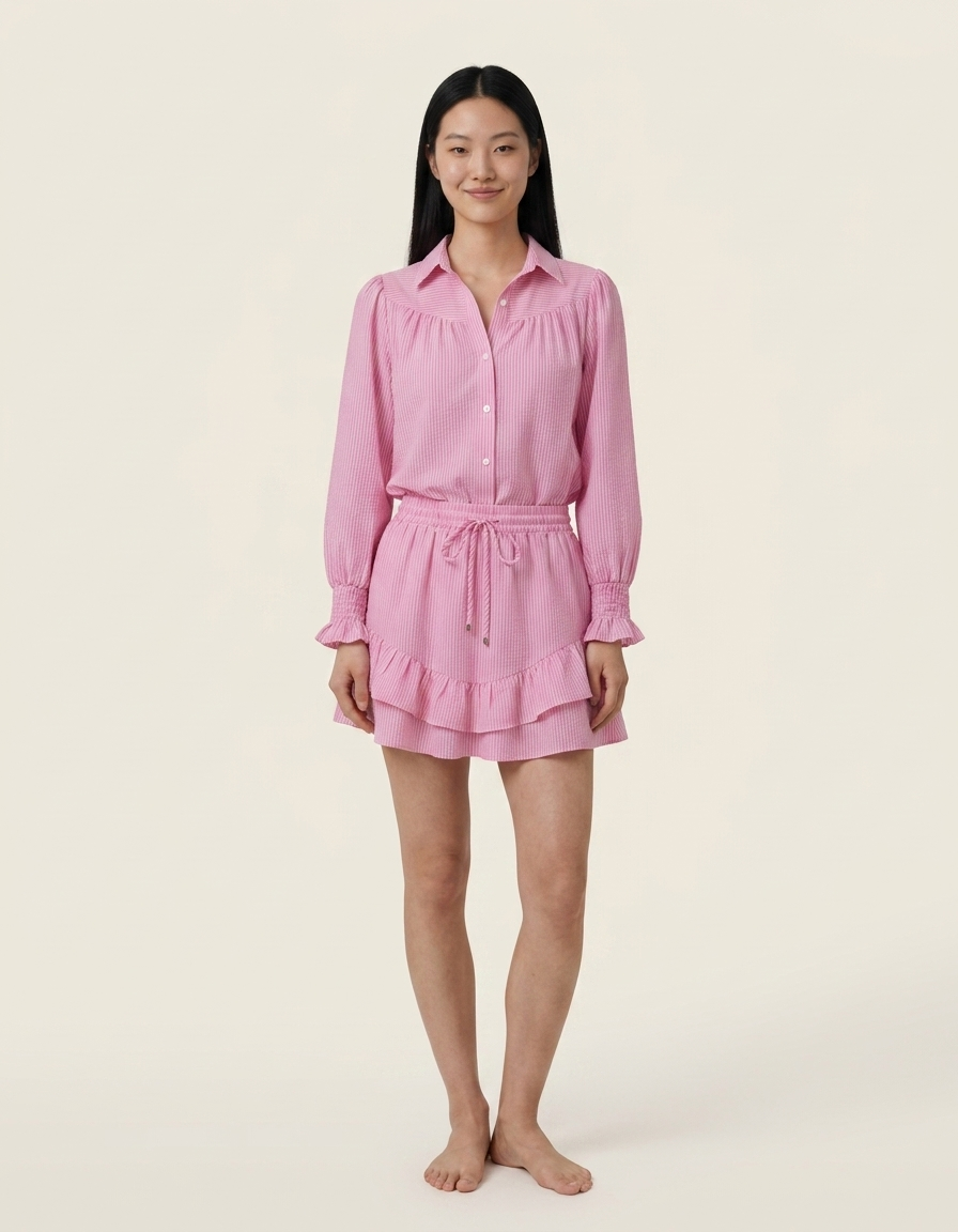 Gala | Conjunto de camisa y falda corta - Rosa