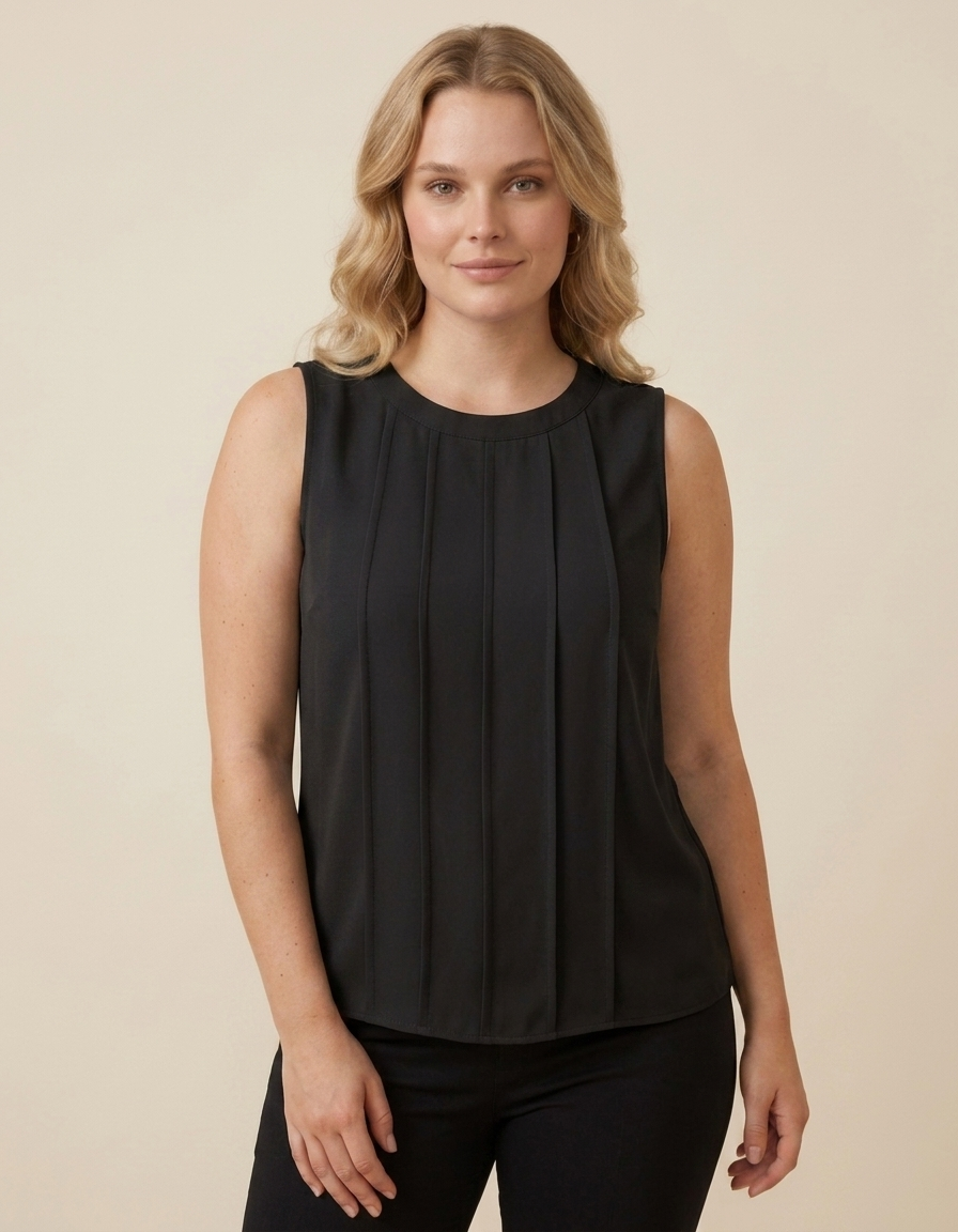 Brisa | Top sin mangas fluido para mujer - Negro