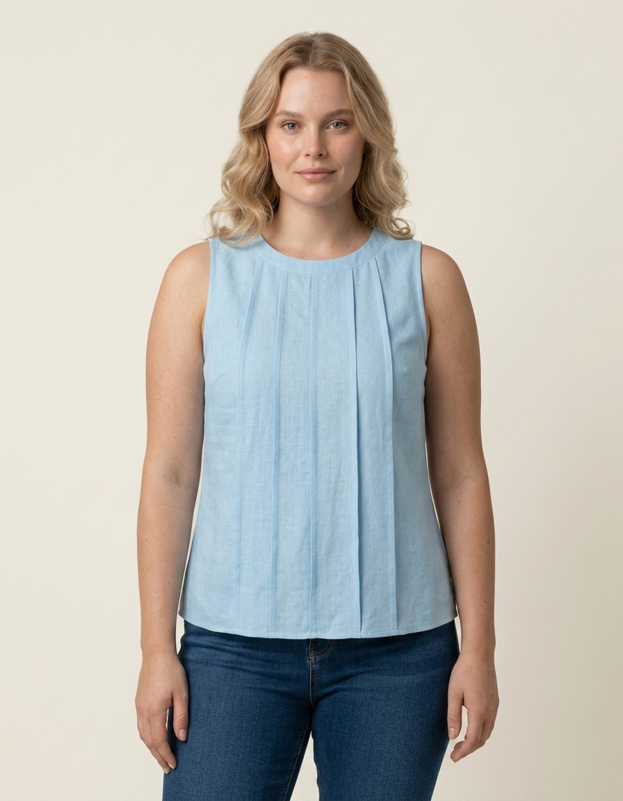 Brisa | Top sin mangas fluido para mujer - Azul claro