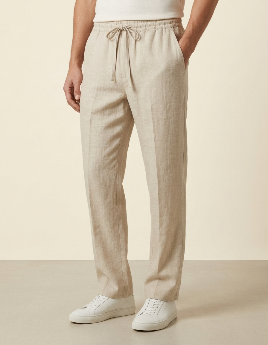 Sandro | Pantalón de lino ligero para hombre - Beige