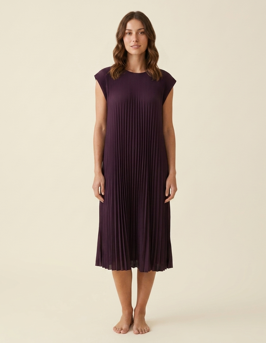 Ana | Vestido Largo Plisado de Verano - Morado