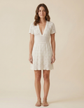 Nerea | Vestido calado con escote en V - Blanco