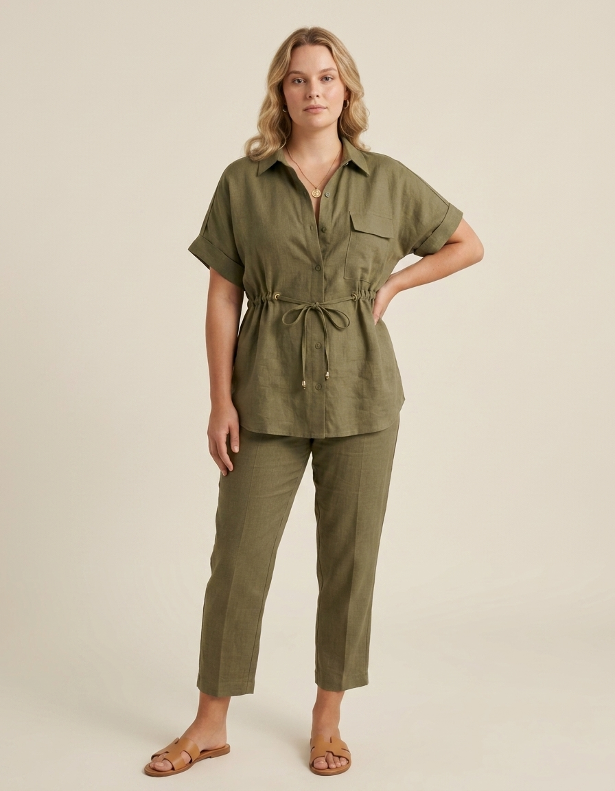 Nora | Conjunto fluido de dos piezas para mujer - Verde