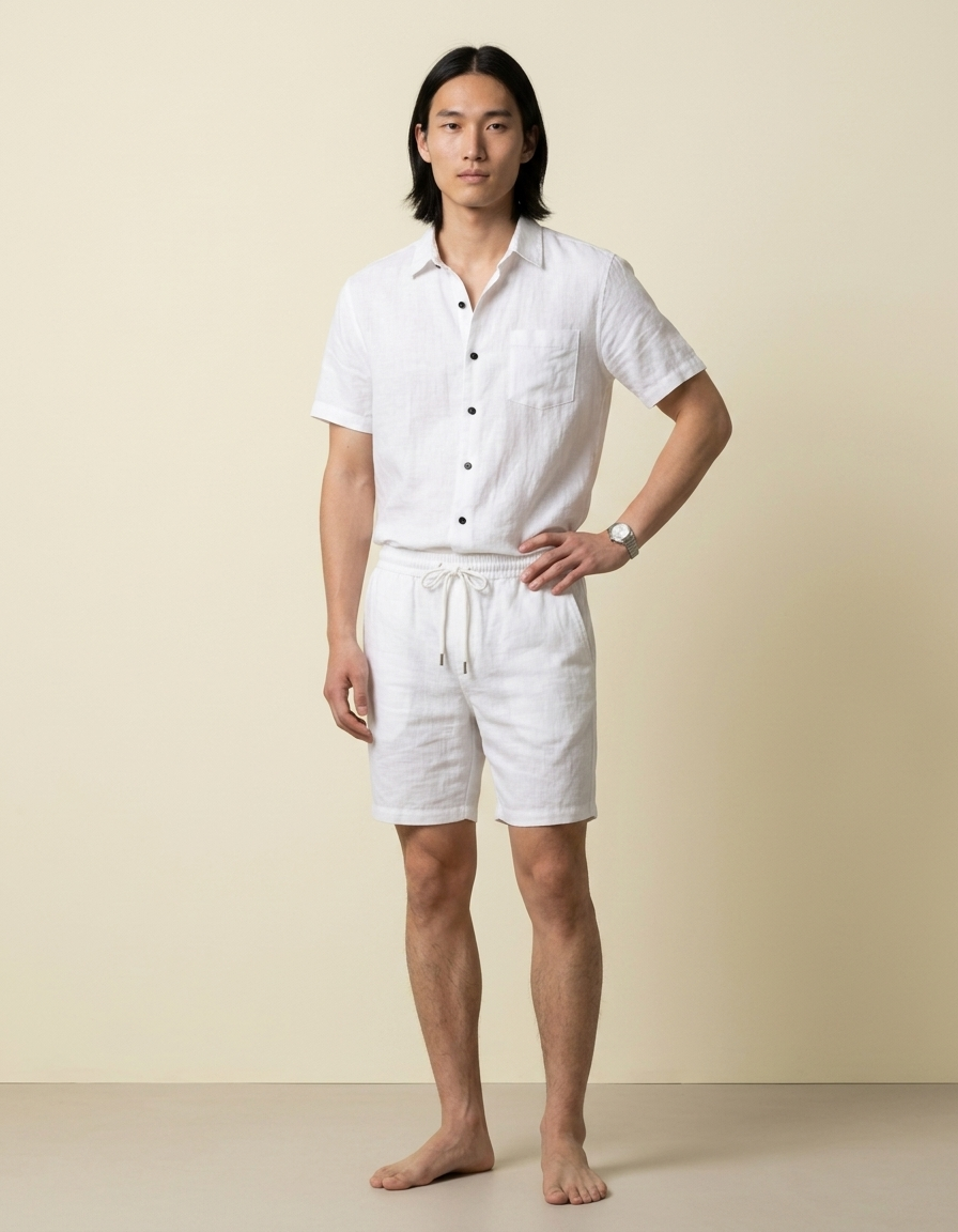Dante | Conjunto de verano de dos piezas para hombre - Blanco