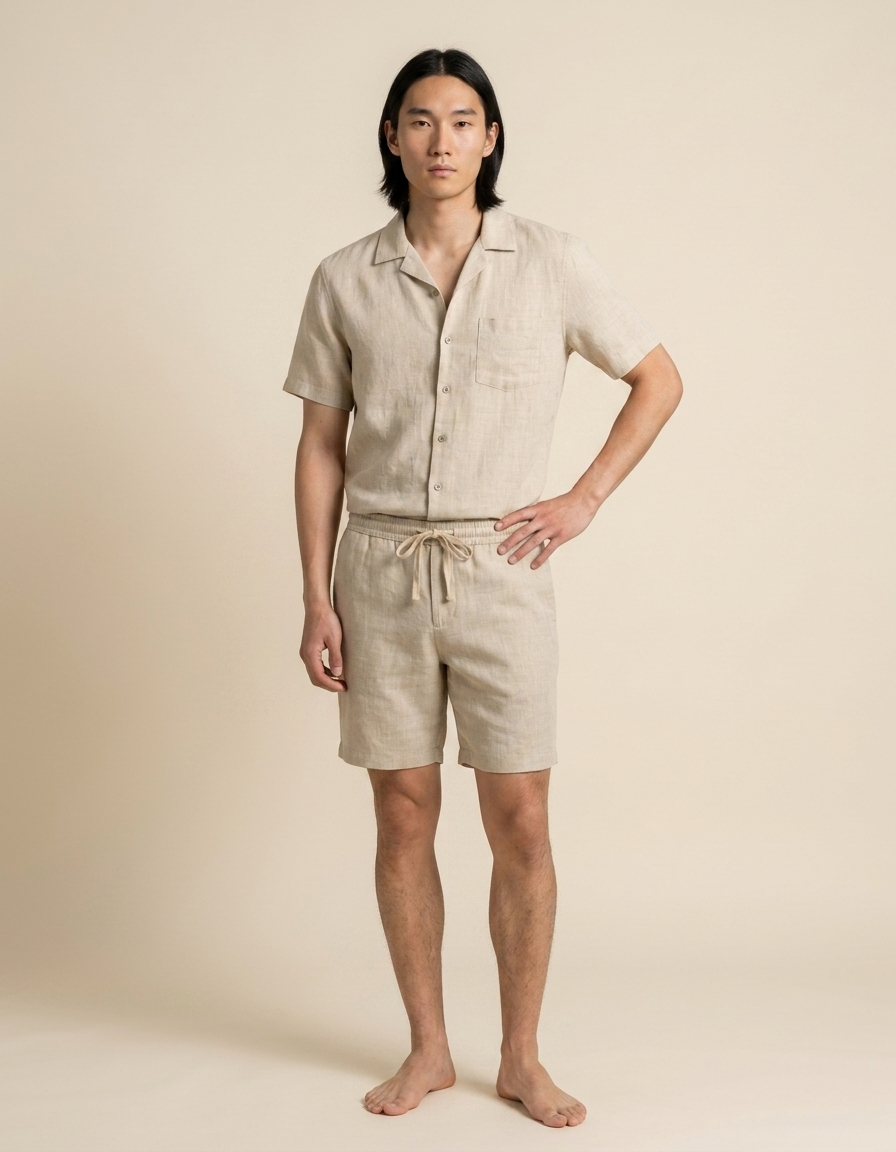 Dante | Conjunto de verano de dos piezas para hombre - Beige