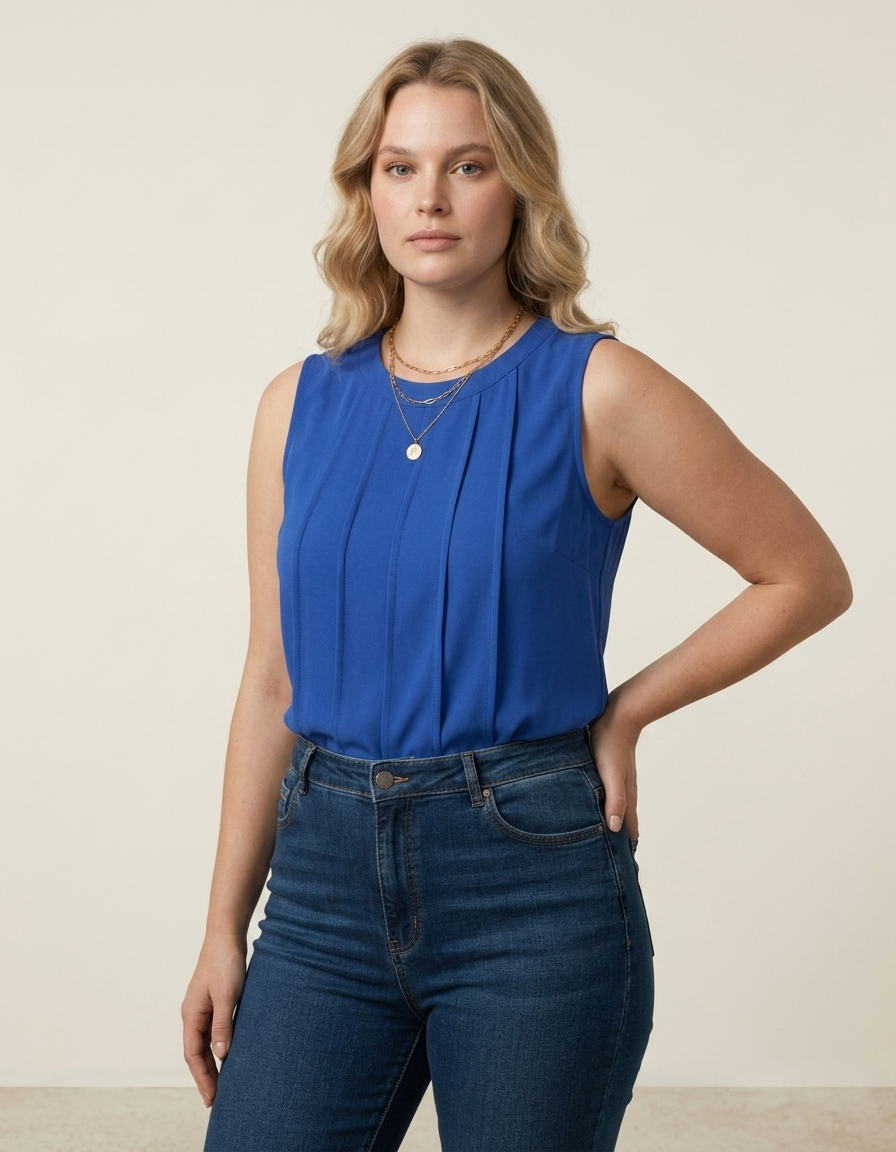 Brisa | Top sin mangas fluido para mujer - Azul