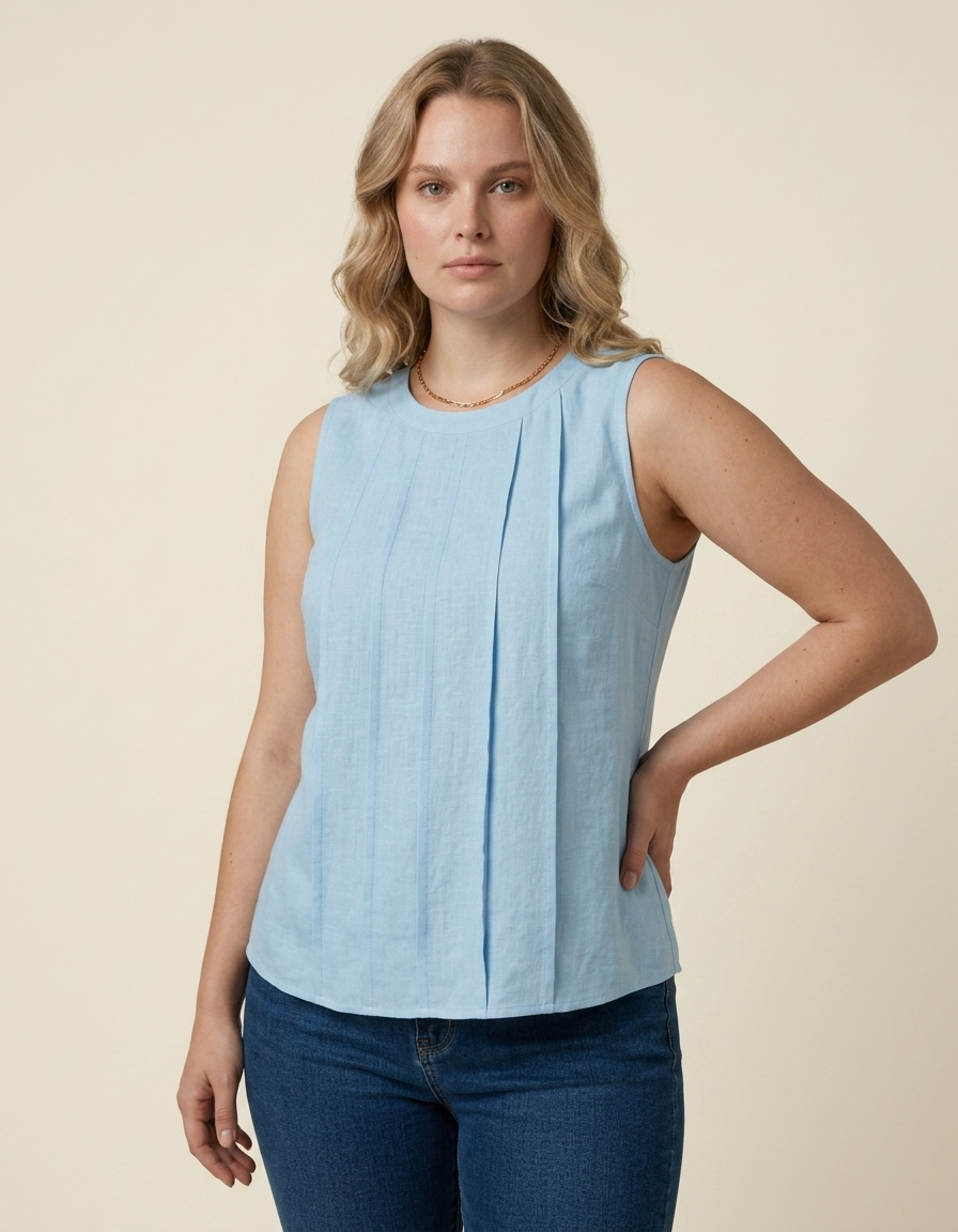 Brisa | Top sin mangas fluido para mujer - Azul claro