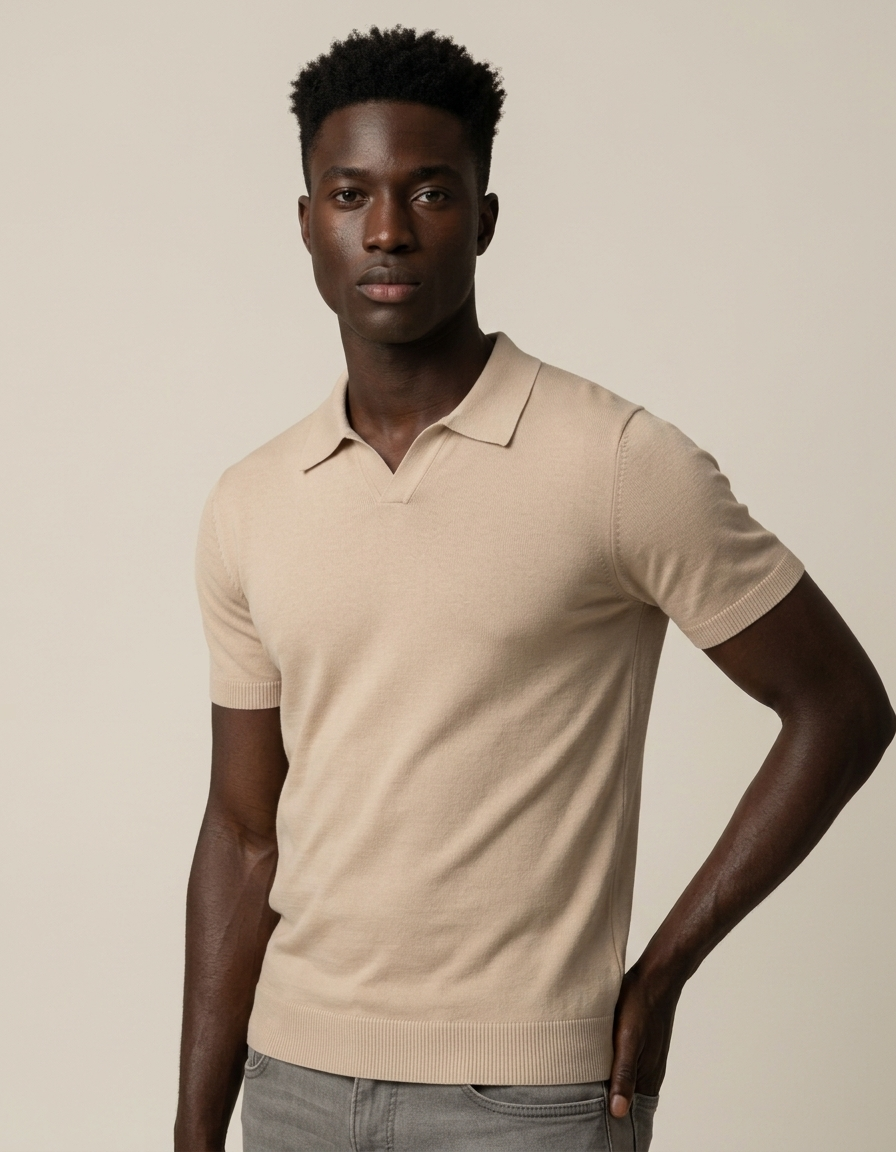 Marco | Polo de punto ligero para hombre - Beige