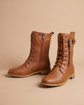 Catalina | Botas ortopédicas de piel con cremallera lateral - Marrón