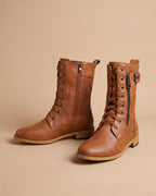 Catalina | Botas ortopédicas de piel con cremallera lateral - Marrón