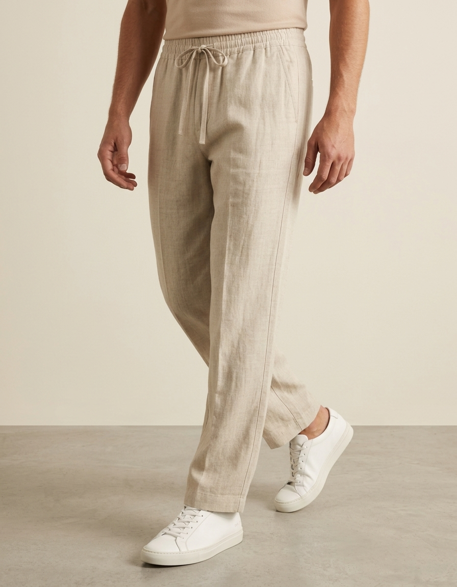 Sandro | Pantalón de lino ligero para hombre - Beige