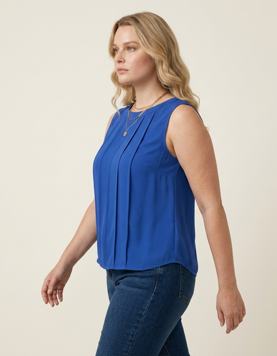 Brisa | Top sin mangas fluido para mujer - Azul