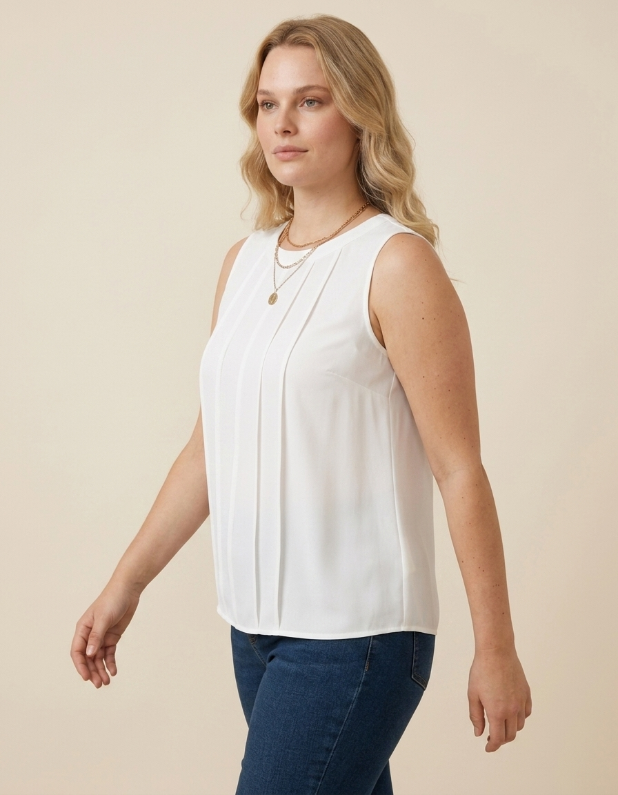 Brisa | Top sin mangas fluido para mujer - Blanco