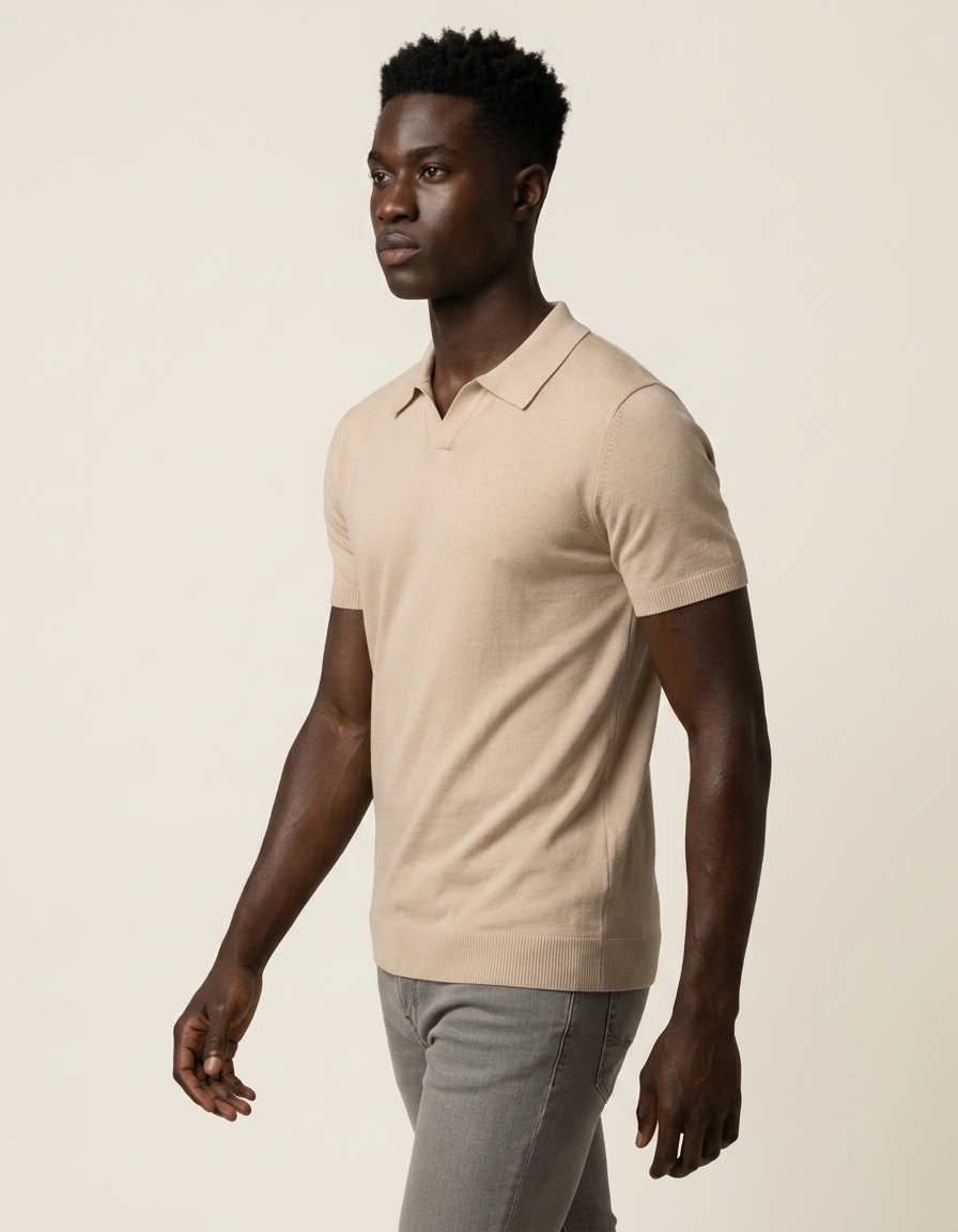 Marco | Polo de punto ligero para hombre - Beige