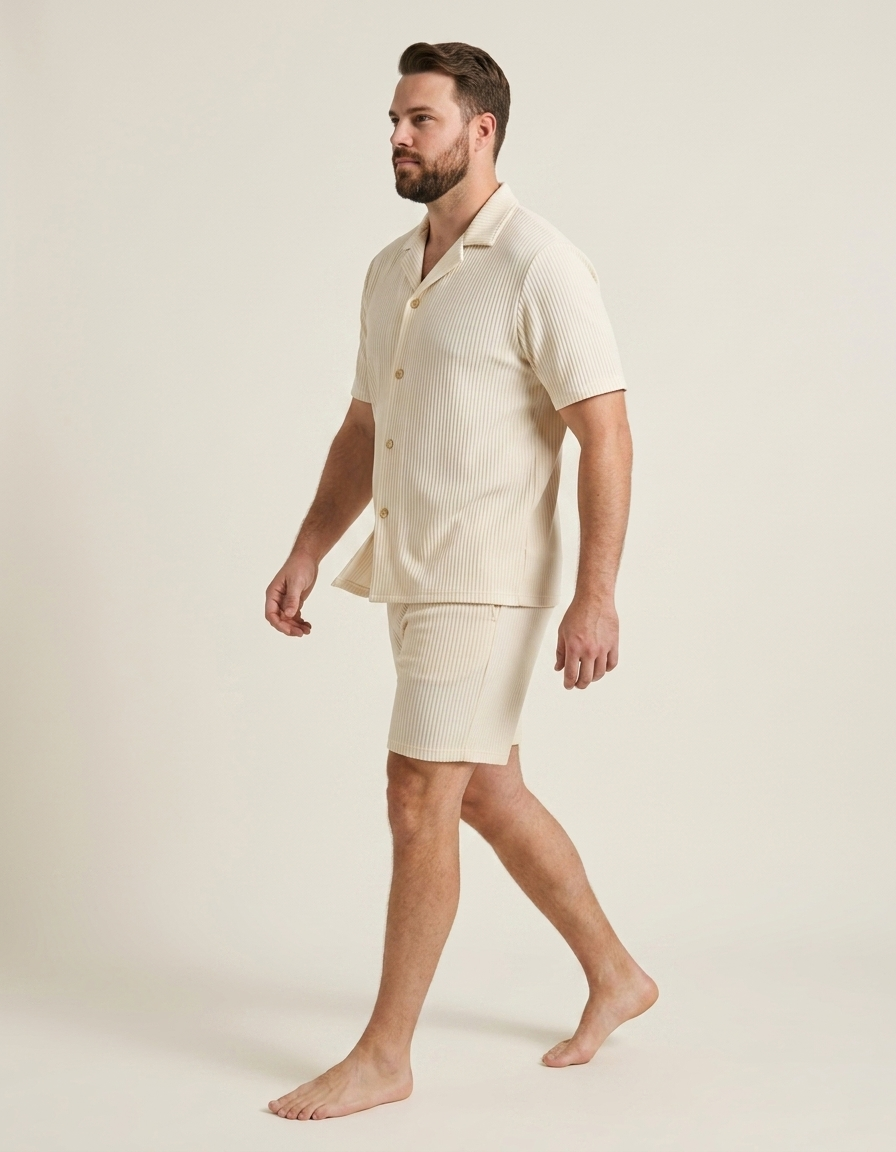 Elio | Conjunto texturizado de verano para hombre - Beige