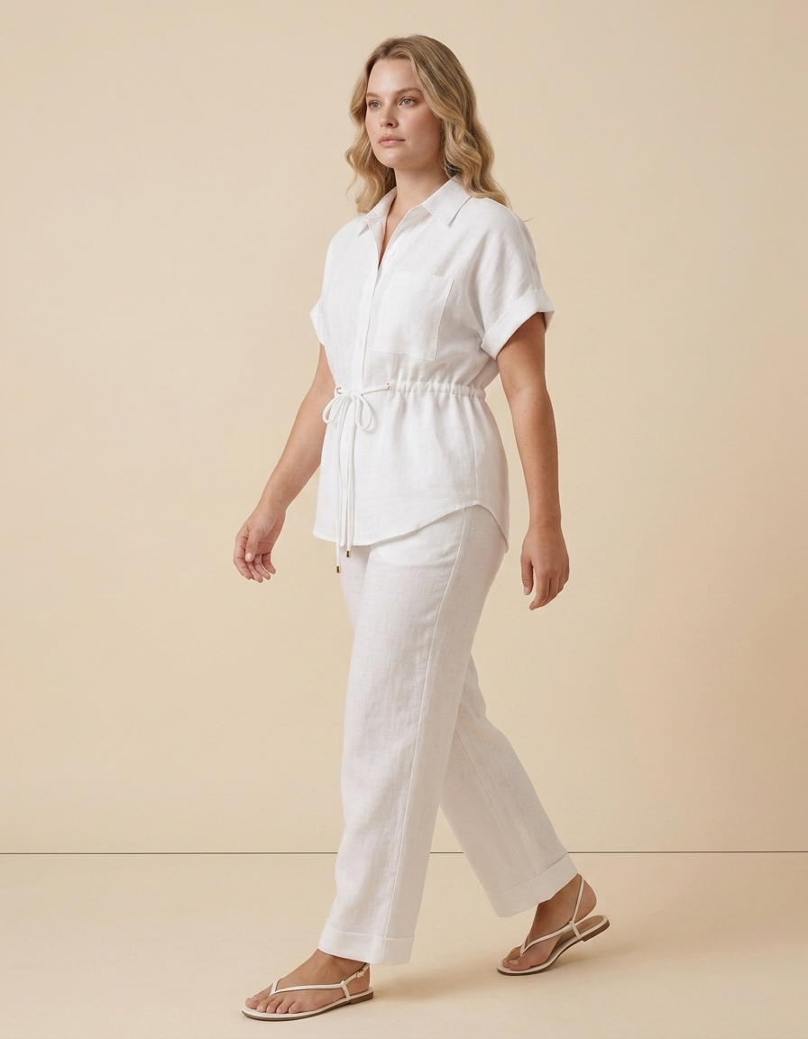 Nora | Conjunto fluido de dos piezas para mujer - Blanco