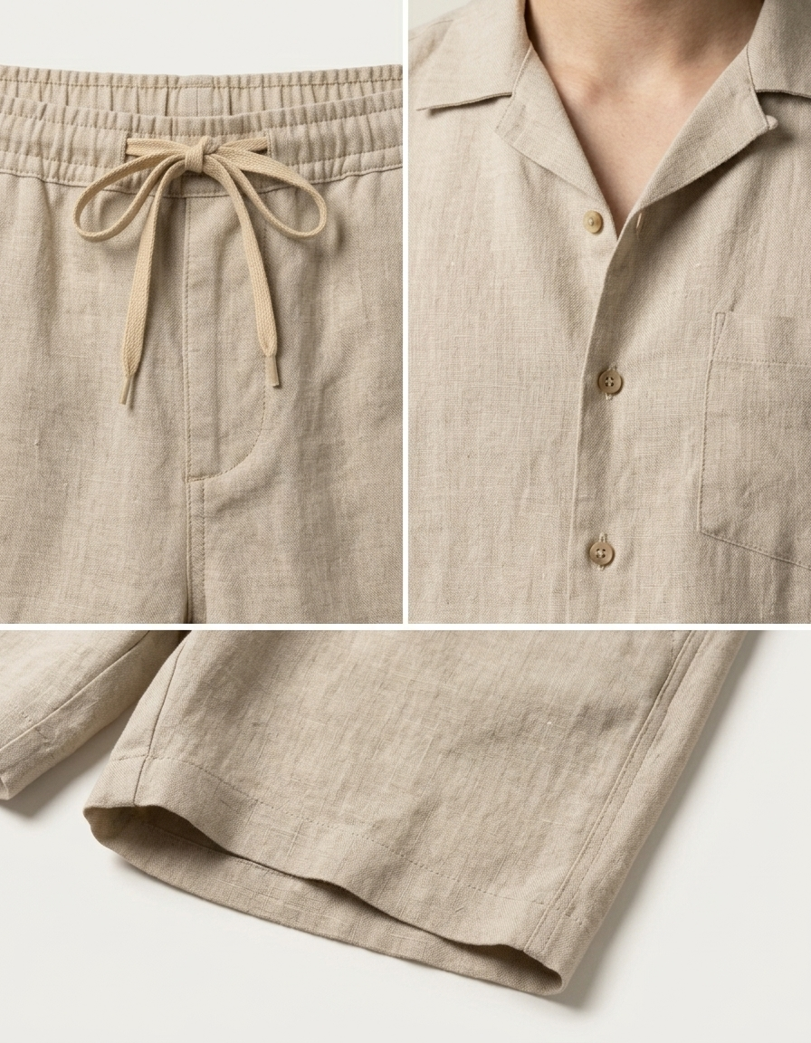 Dante | Conjunto de verano de dos piezas para hombre - Beige