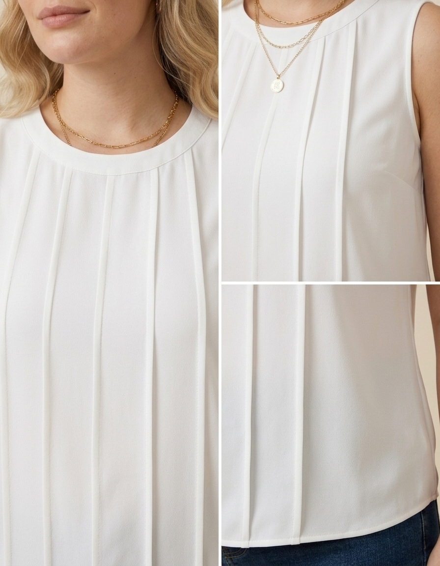 Brisa | Top sin mangas fluido para mujer - Blanco