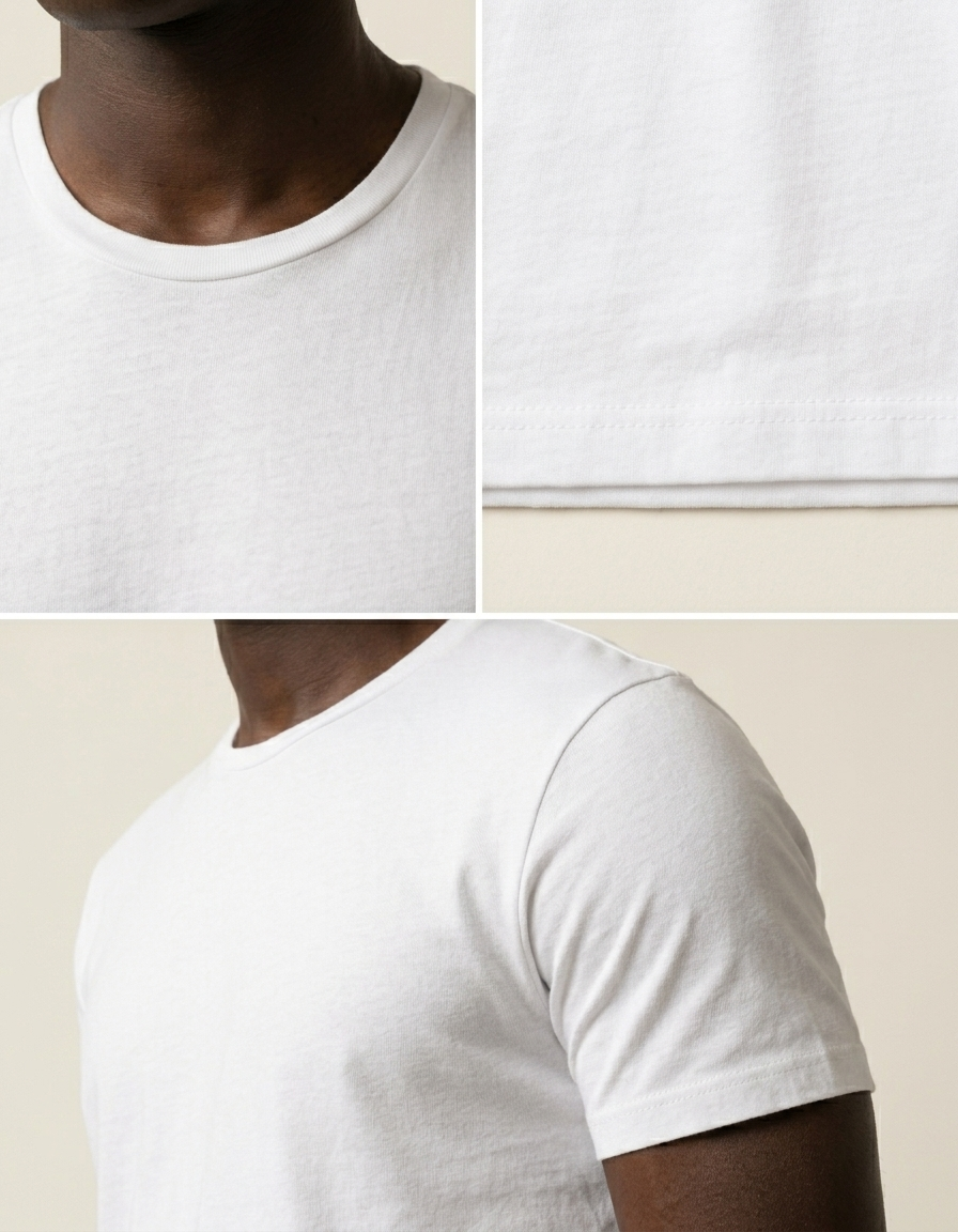 Mateo | Camiseta básica de algodón para hombre - Blanco