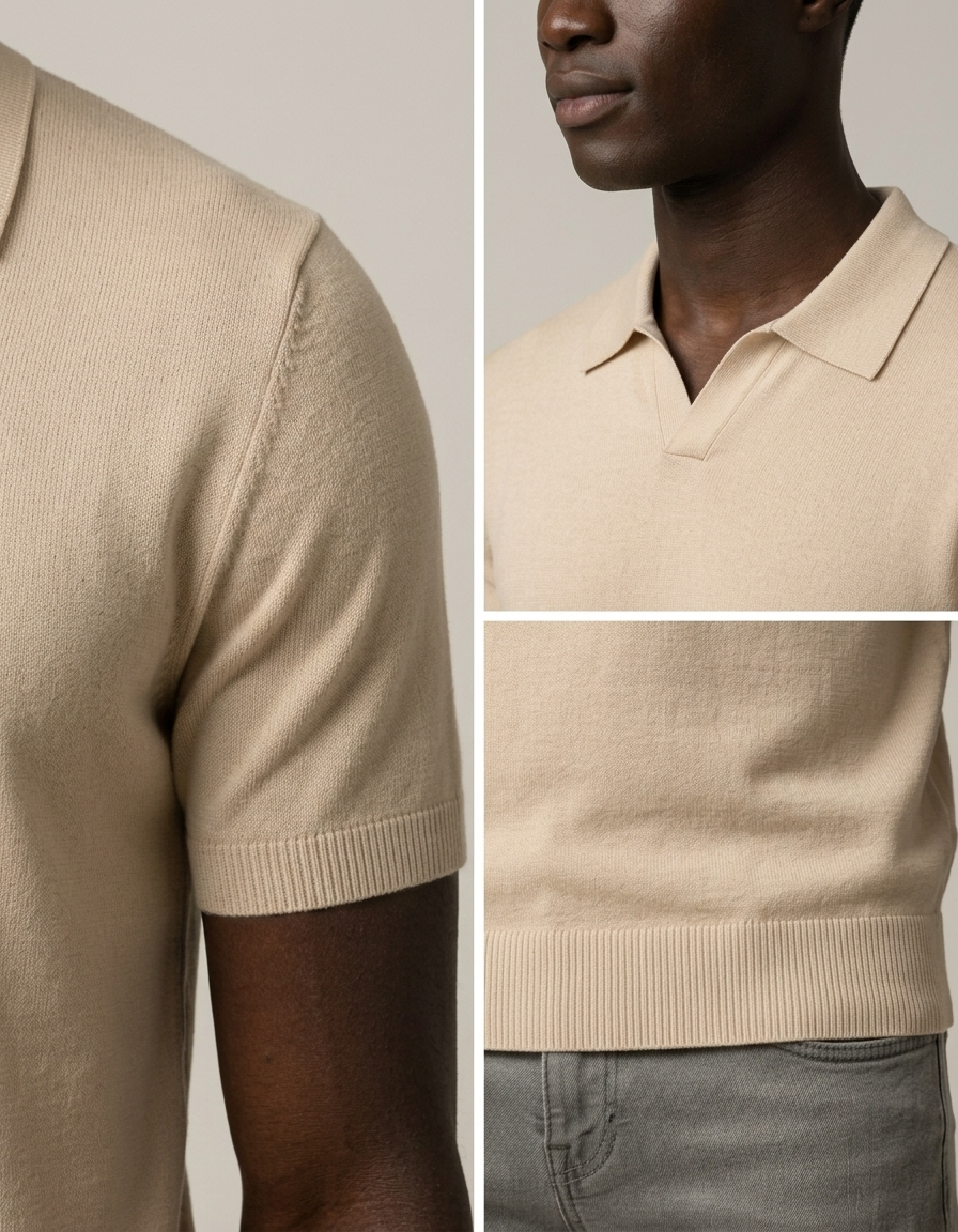 Marco | Polo de punto ligero para hombre - Beige