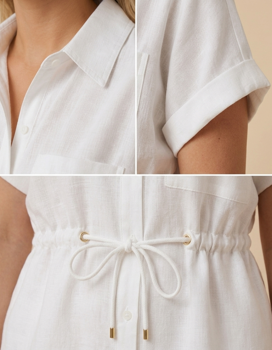 Nora | Conjunto fluido de dos piezas para mujer - Blanco