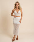 Naya | Conjunto crochet de top y falda larga