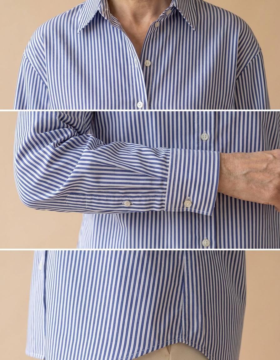 Iris | Camisa de rayas azules clásica - Azul a rayas