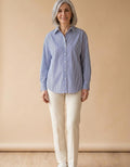 Iris | Camisa de rayas azules clásica - Azul a rayas