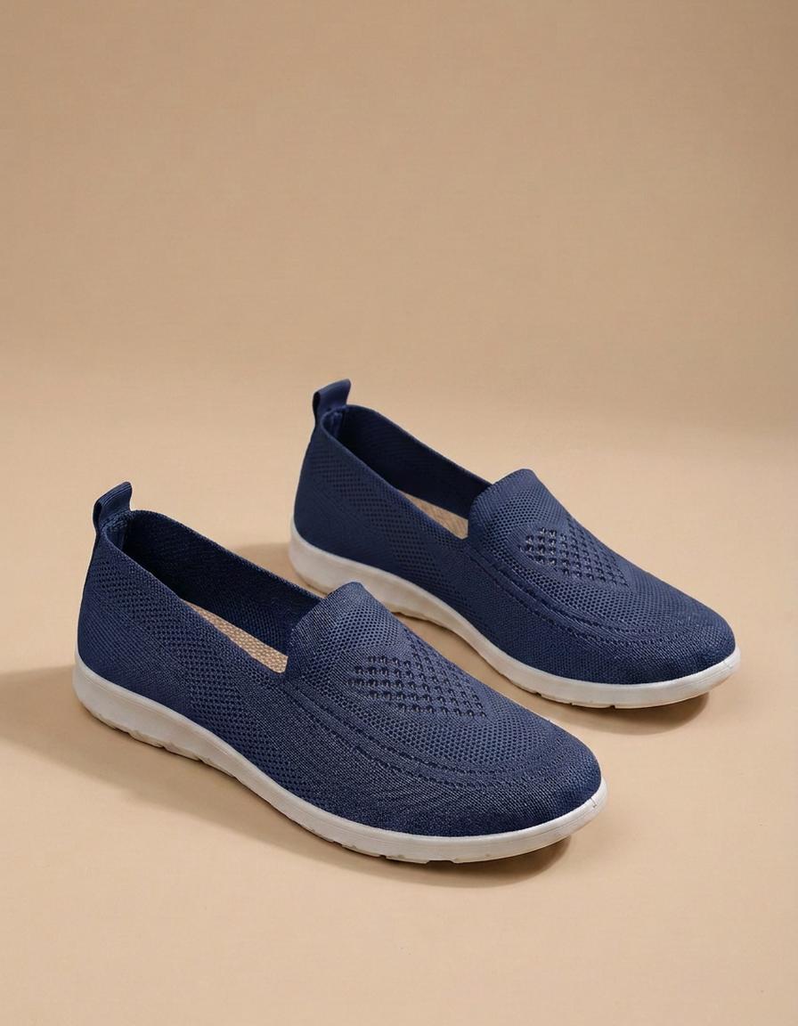 Elisa | Zapatillas planas de punto - Azul