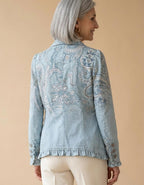 Amalia | Chaqueta con volantes cachemira azul cielo - Azul cielo
