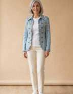 Amalia | Chaqueta con volantes cachemira azul cielo - Azul cielo