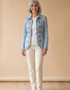 Amalia | Chaqueta con volantes cachemira azul cielo - Azul cielo