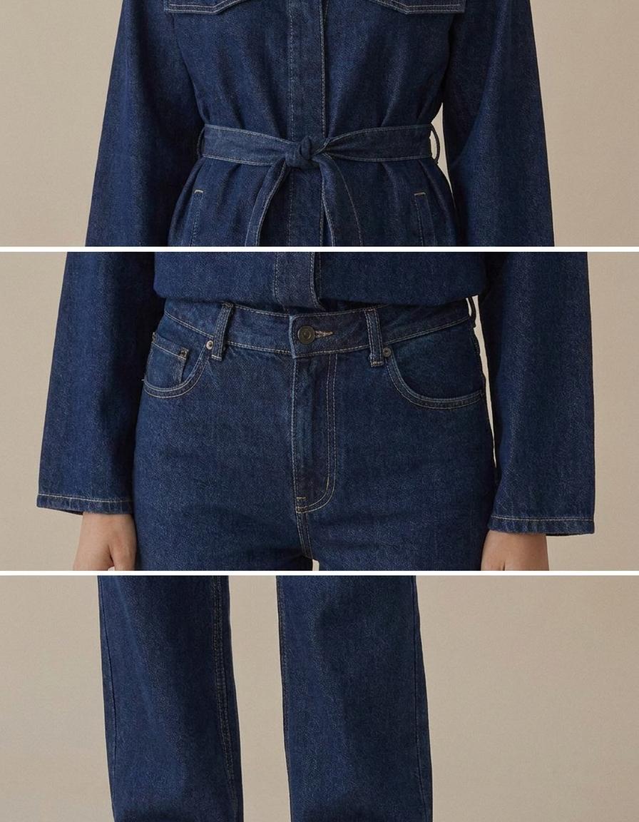 Noelia | Conjunto vaquero chaqueta y pantalón - Azul marino