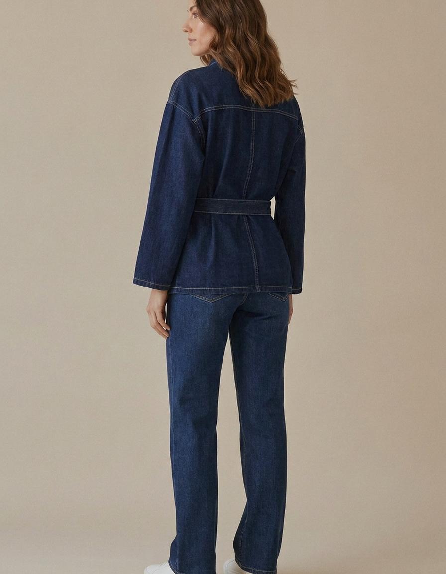 Noelia | Conjunto vaquero chaqueta y pantalón - Azul marino
