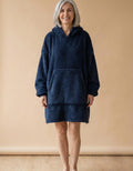 Dolores | Sudadera manta de borreguito con capucha - Azul marino