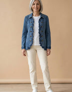Cayetana | Chaqueta con volantes azul medio - Azul medio