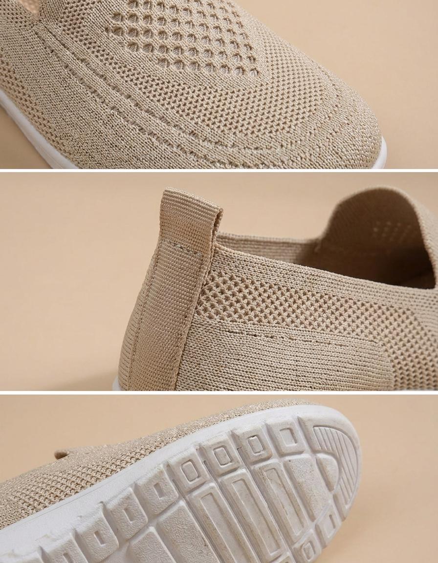 Elisa | Zapatillas planas de punto - Beige