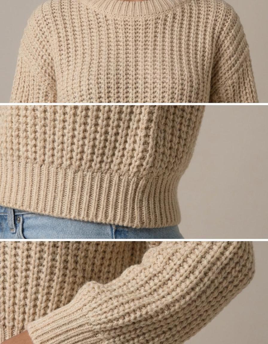 Mercedes | Jersey corto de punto grueso - Beige