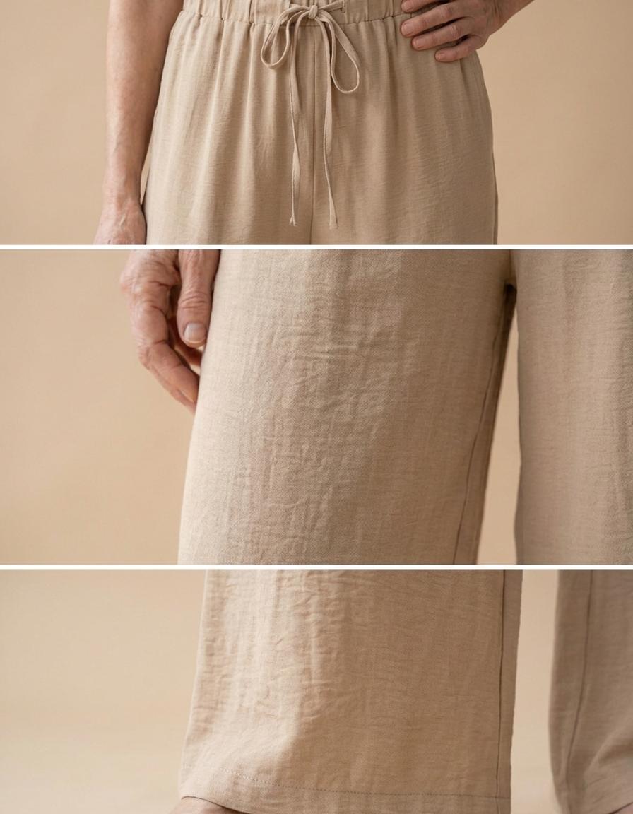 Marta | Pantalón ancho con cordón - Beige