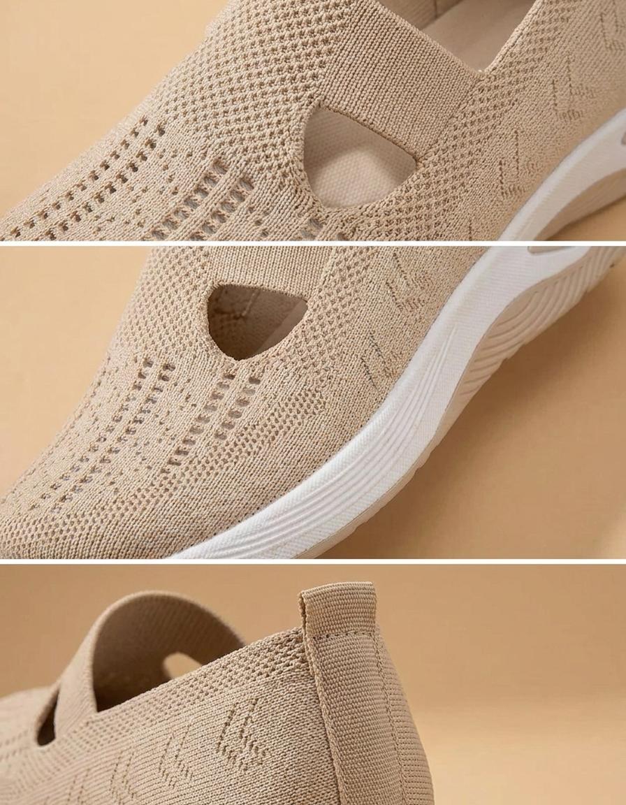 Teresa | Zapatillas de malla sin cordones con tira - Beige