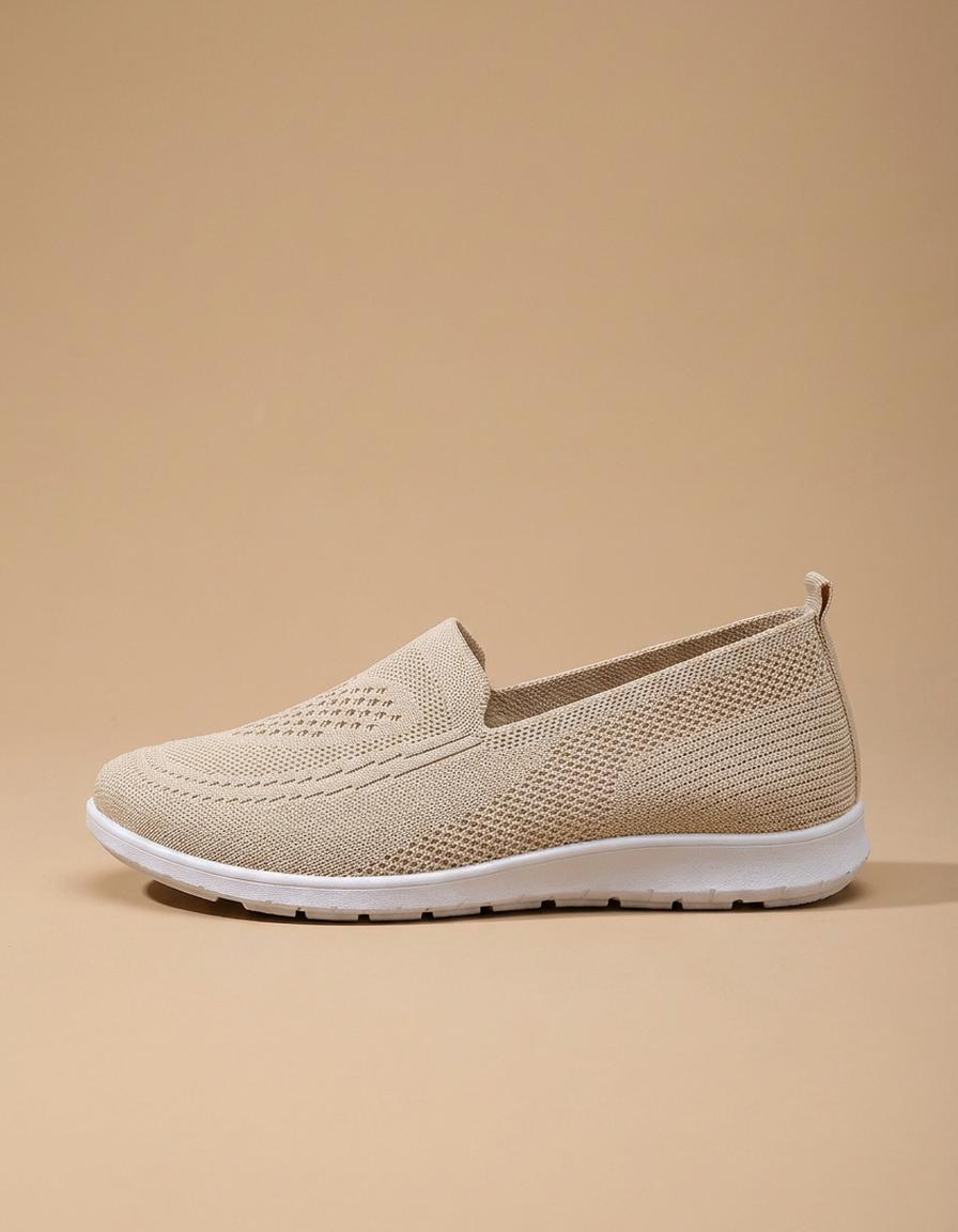 Elisa | Zapatillas planas de punto - Beige