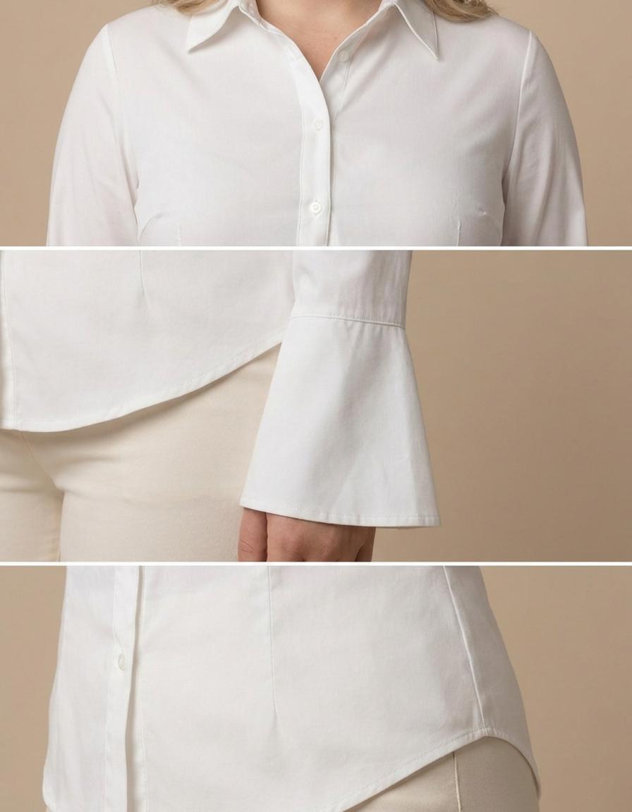 Isabel | Camisa entallada con espalda de cordones - Blanco