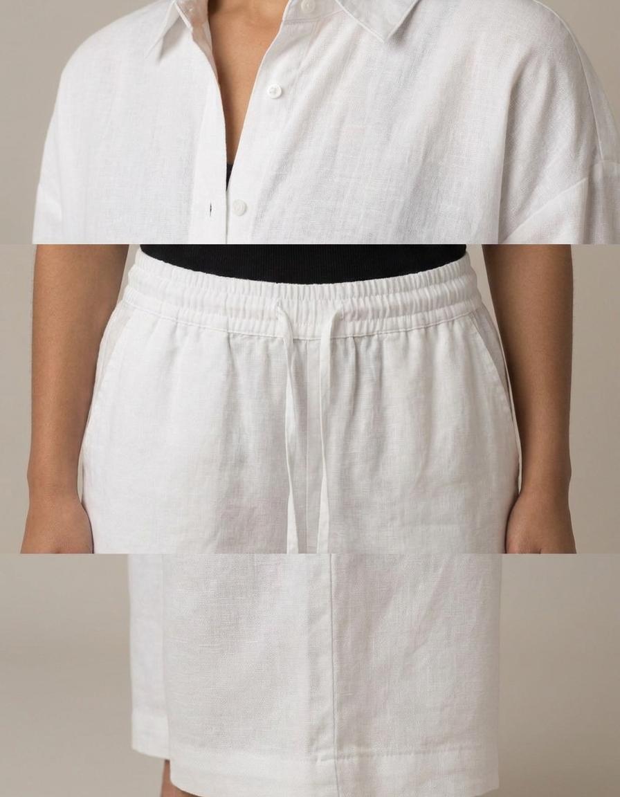 Daniela | Conjunto camisa y pantalón de algodón - Blanco