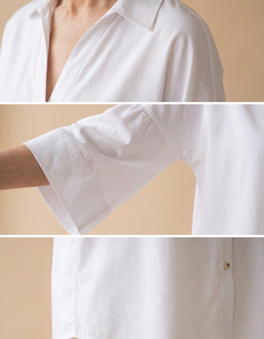 Lali | Camisa amplia de manga francesa - Blanco