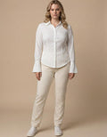 Isabel | Camisa entallada con espalda de cordones - Blanco