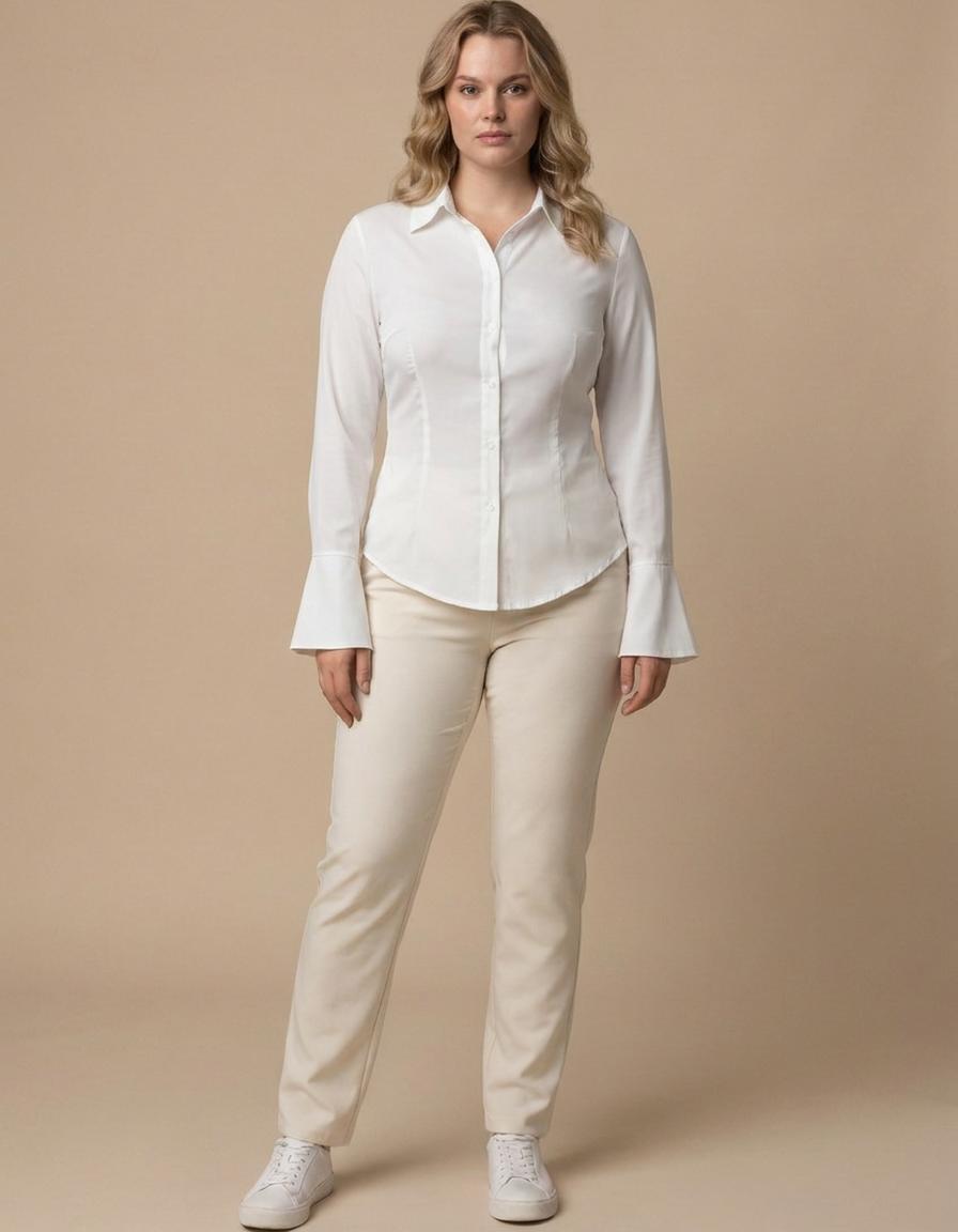 Isabel | Camisa entallada con espalda de cordones - Blanco